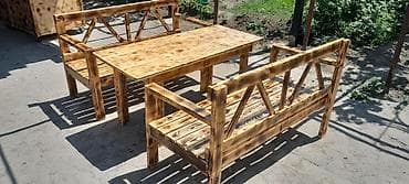 bağ ucun stollar: Taxta mebel dəsti — 3