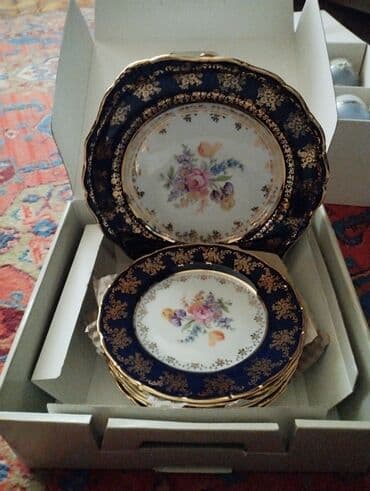 Boşqablar, rəng - Göy, Keramika, Çexiya