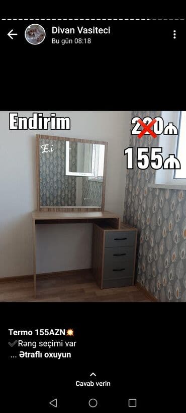 туалетный столик баку: Новый, Трюмо, Ламинат, Нет кредита, Бесплатная доставка в черте города — 9