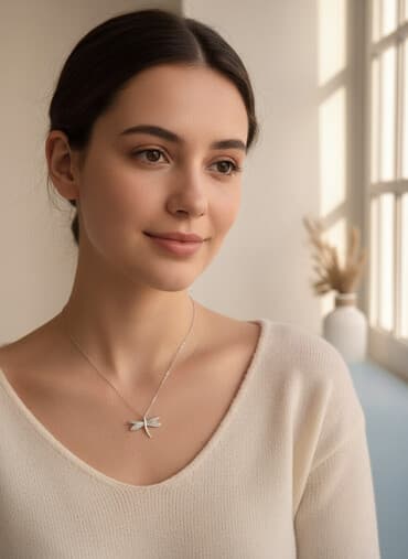 swarovski boyunbagi: 💎 Материал: серебро 925 пробы 🪽 Дизайн: подвеска-стрекоза с — 1