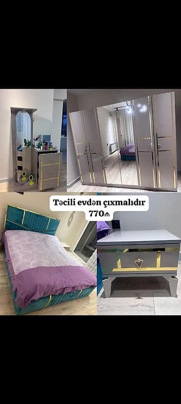 Endirim olundu 🛑🛑Yataq dəsti satılır 770₼. Matrası var.Ünvan