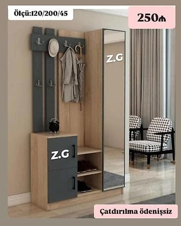 2ci el şkaflar: *Dəhliz Dolabı 250Azn* ✔️İstehsal: Rusiya Laminatı 18/lik *Rəng — 1