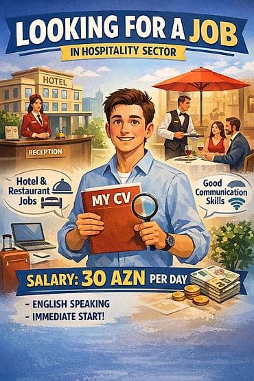 Tikiş: Hostes, qeydiyyatçı, Kişi, 27 yaş, Təcrübəsiz — 1