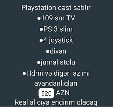 pişikli oyunlar: Playstation dəst 5 ədəd eyni dəst var əlimizdə - PS3 Slim konsol - 4 — 1