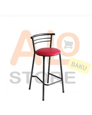 пластиковый стол: Qırmızı oturacağı olan metal bar stulu. Qara metal çərçivəsi və kürəyi — 1