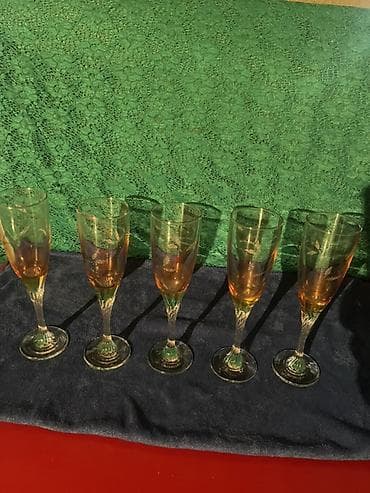 Qədəhlər, rəng - Qızılı, Şüşə — 1