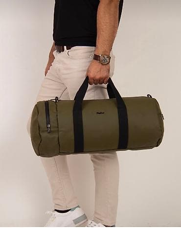 oğlan üçün çanta: Outdoor canta rengi tund yasil silindir formasinda hem qiz hem oglan — 4