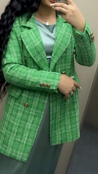 Другие комплектующие: Yaşıl rəngli qadın kostyum dəsti - Üst geyim: Tweed fakturalı, parlaq — 1