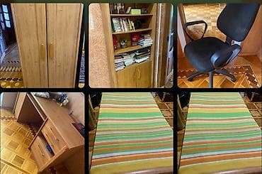 qiz yataqlari: Oğlan və qız üçün, Təknəfərlik çarpayı, Yazı masası — 1