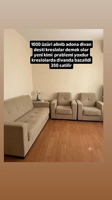 Adona divan-kreslo dəsti - Dəst: 1 ədəd divan + 2 ədəd kreslo - Rəng lalafo.az -da Adona divan-kreslo dəsti - Dəst: 1 ədəd divan + 2 ədəd kreslo - Rəng