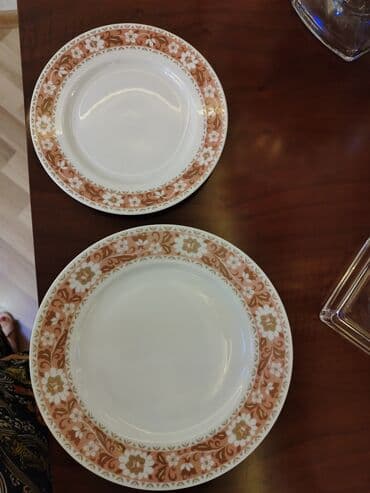 qab qacaq ikinci el: Boşqablar, 12 ədədli dəst, rəng - Ağ, Farfor, Çexiya — 2