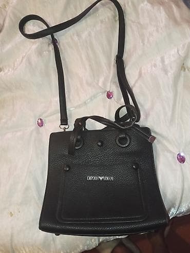 Сумки: Emporio Armani qadın çantası - Rəng: qara - Material: toxumalı (dəri — 10