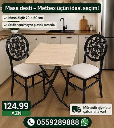 modern metbex mebelleri: Mətbəx üçün, Yeni, Qatlanan, Kvadrat masa — 9