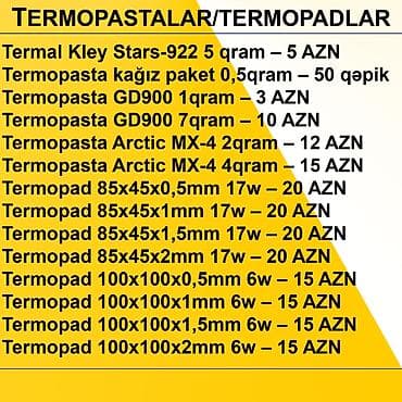 macbook 12: Termopastalar və Termopadlar ⭐Termal Kley Stars-922 5 qram – 5 AZN — 2