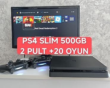 Şəkildəki PS4 slim 500gb az işlənmiş ideal vəziyətdə, təmirdə olmayıb-