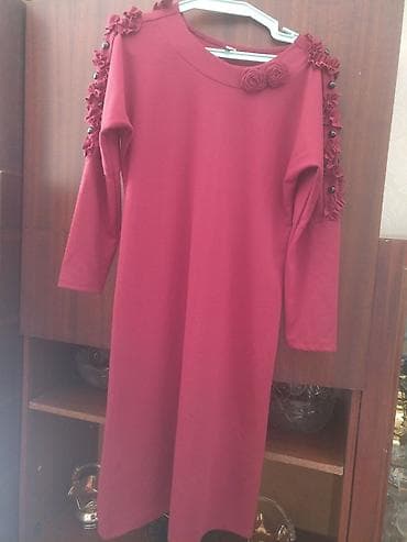 Бордовое платье размер l 46