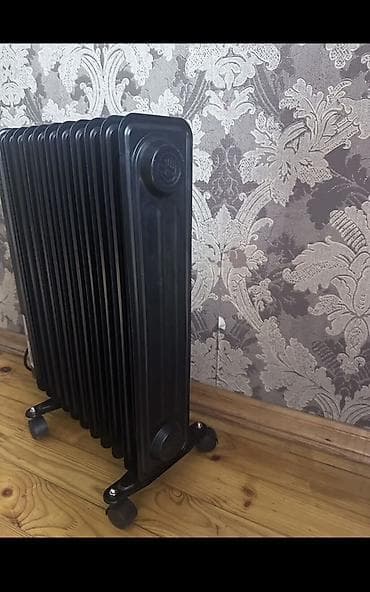 istilik: Ballu yağlı radiator – elektriklə işləyən, qara rəngli, təkərli model — 4