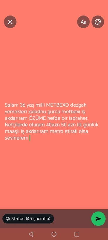 Xidmət: Mətbəx işçisi (dəzgah yeməkləri, salatlar, gürcü mətbəxi) lalafo.az -da Xidmət: Mətbəx işçisi (dəzgah yeməkləri, salatlar, gürcü mətbəxi)