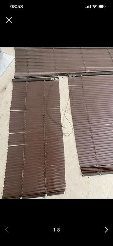 pane: Məhsul: Yatay jalüz pərdələr (qəhvəyi rəng) Təsvir: - Material — 1