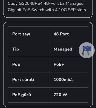 wi fi modem: 48 portluq POE Switch Cisco Catalyst 3750 v2 series. Yenidir. Istifadə — 12