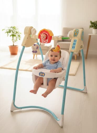 uşaq üçün yelencek: Yelləncək normal vəziyyətdədir.Musiqisi var,batareya ilə Real alıcıya — 1