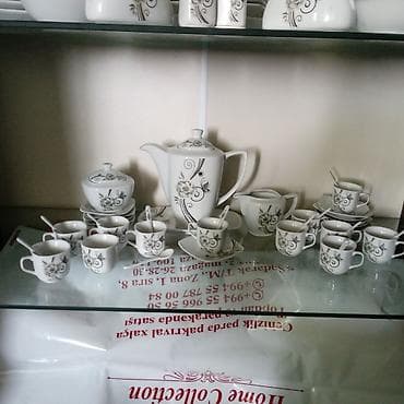 dekorativ divar daşları: Qəhvə dəsti, rəng - Ağ — 1