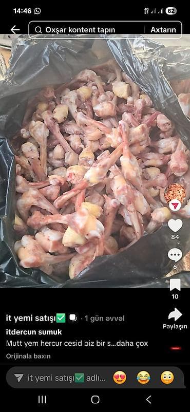 Yuvalar: It yemi. Toyuqun Qabirga ve Bud sumuyu, Toyuq farji ciyer boyun — 10