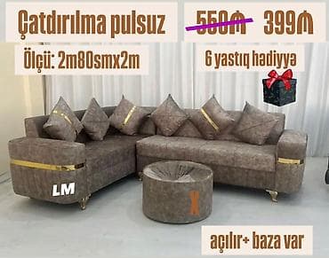 Künc divan, Açılan, Bazalı, Parça, Pulsuz çatdırılma