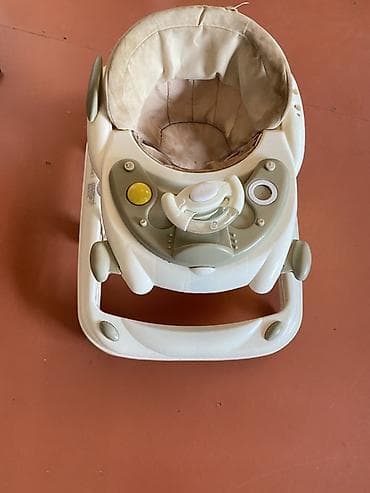 tibbi alət: Uşaq gəzdirəni (walker) - Rəng: krem və açıq yaşıl - Yumşaq oturacaq — 3