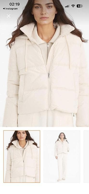 Baş geyimləri: Qadınlar üçün qısa pufffer gödəkçə – krem/ekru rəng - Model: qısa — 1