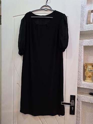 gundəlik don: Qara rəngdə qadın paltarı - Dizayn: Sadə, klassik kəsim; dairəvi yaxa — 2