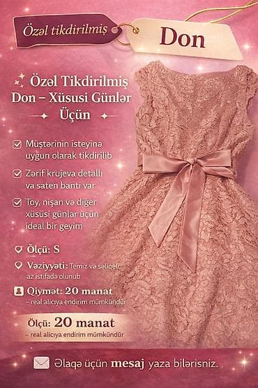 ideal baza: Özəl tikdirilmiş don – xüsusi günlər üçün. 1 defe nişana geyinilib. - — 1