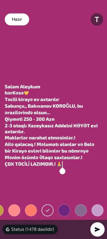 Salam Aleykum hərKəsə🤝 Təcili kirayə ev axtarılır Sabunçu,, Bakıxanov lalafo.az -da Salam Aleykum hərKəsə🤝 Təcili kirayə ev axtarılır Sabunçu,, Bakıxanov