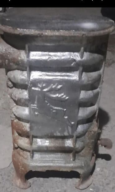 Döküm soba (odun/kömür üçün) - Material: ağır döküm metal korpus - Ön