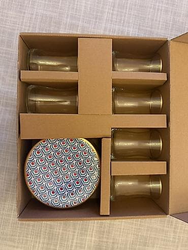 stekan desti: Çay dəsti, rəng - Qızılı, 6 nəfərlik — 2