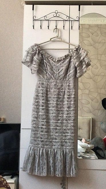 cicekli don: Boz rəngli, krujeva naxışlı qadın donu. - Ölçü: S–M (şəkildə qeyd — 2