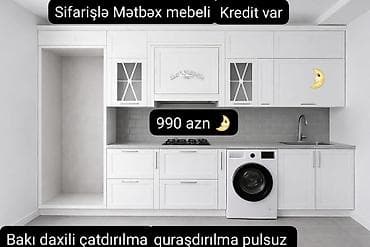 usaq ucun stol stullar: 🟣Yeni mətbəx mebeli 🆘 *1 pqm görə qiymətlər* 🟣Mat Laminat *180 azn* — 1