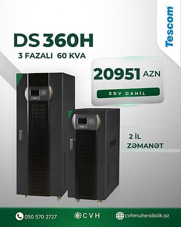 hard disk 3 tb: Tescom DS 360H – 60 kVA 3-Fazalı On-Line UPS (Fasiləsiz Qida Mənbəyi) — 1