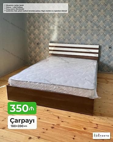 Çarpayı – 160×200 sm - Mexanizm: açılan, bazalı (şaquli qaldırılan