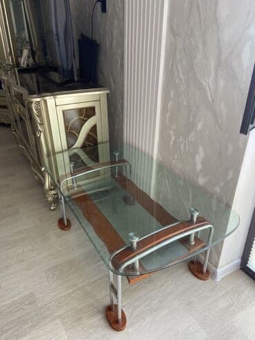 стекло для журнального столика: Журнальный стол, Нераскладной, Стекло, Прямоугольный стол — 1