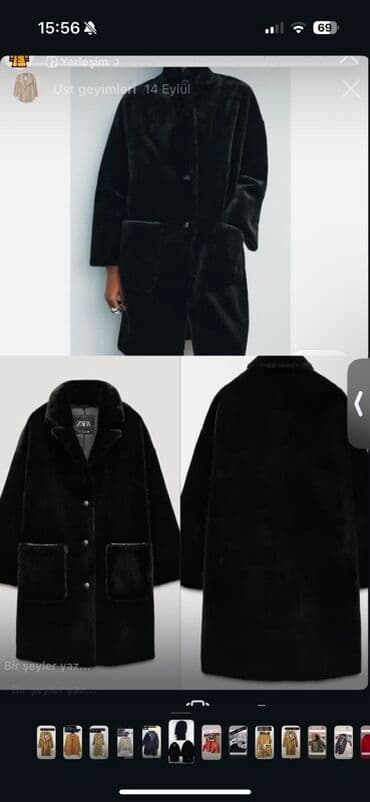 qadınlar üçün təbii dublyonkalar: Palto, Zara, S, rəng - Qara — 2