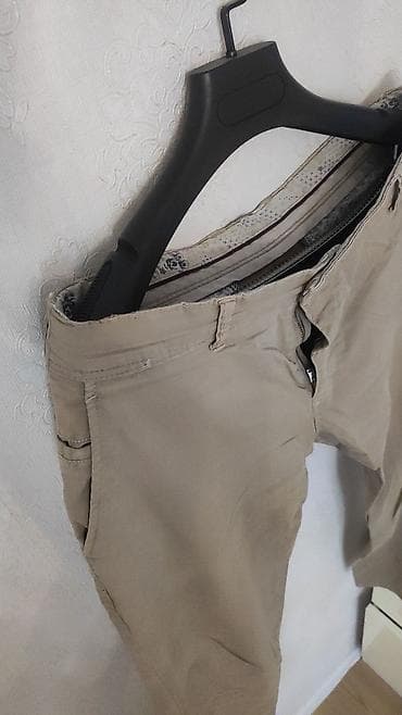 Şalvarlar: Bej rəngli kişi chino şalvarı - Rəng: açıq bej/qqum - Stil: klassik — 1