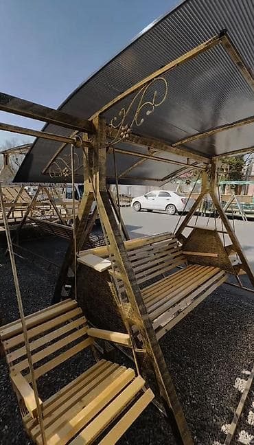 metbex ucun kunc divanlari: Divan-yelləncək, Zontikli, Metal — 2