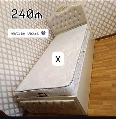 Tək nəfərlik çarpayı – matras daxil. - Klassik üslubda, yumşaq başlıq — 1