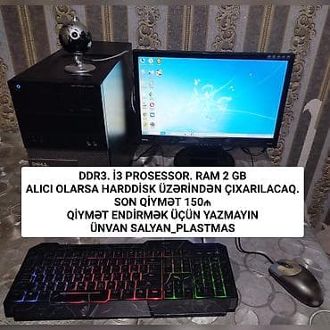 dell notebook qiymetleri: Masaüstü kompüter seti – Dell OptiPlex sistem bloku, BenQ monitor, RGB — 1