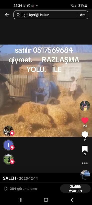 teker mersedes: Satılır: Saman doğrama/çəpənə (traktor qoşqulu) - Təyinatı: Balya və — 2