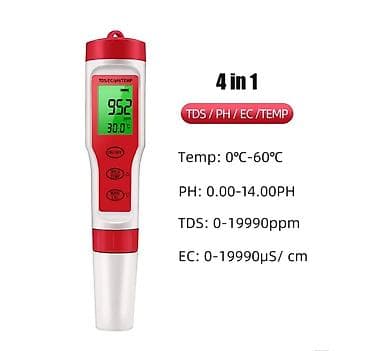 Su testeri. Model: TPH 01139A TDS, PH, EC və termometr ● Ölçmə