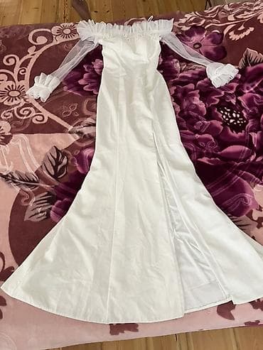 don: Ağ rəngdə zərif ziyafət/nikah geyimi (1defe geyinilib ) - Model — 1