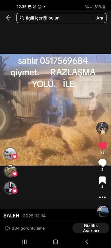 Satılır: Saman doğrama/çəpənə (traktor qoşqulu) - Təyinatı: Balya və