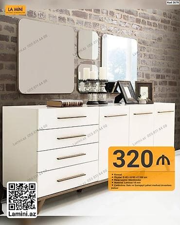 sam: Komod – La Mini - Ölçülər: D 40 × H 90 × E 200 sm - Rəng seçimi — 1